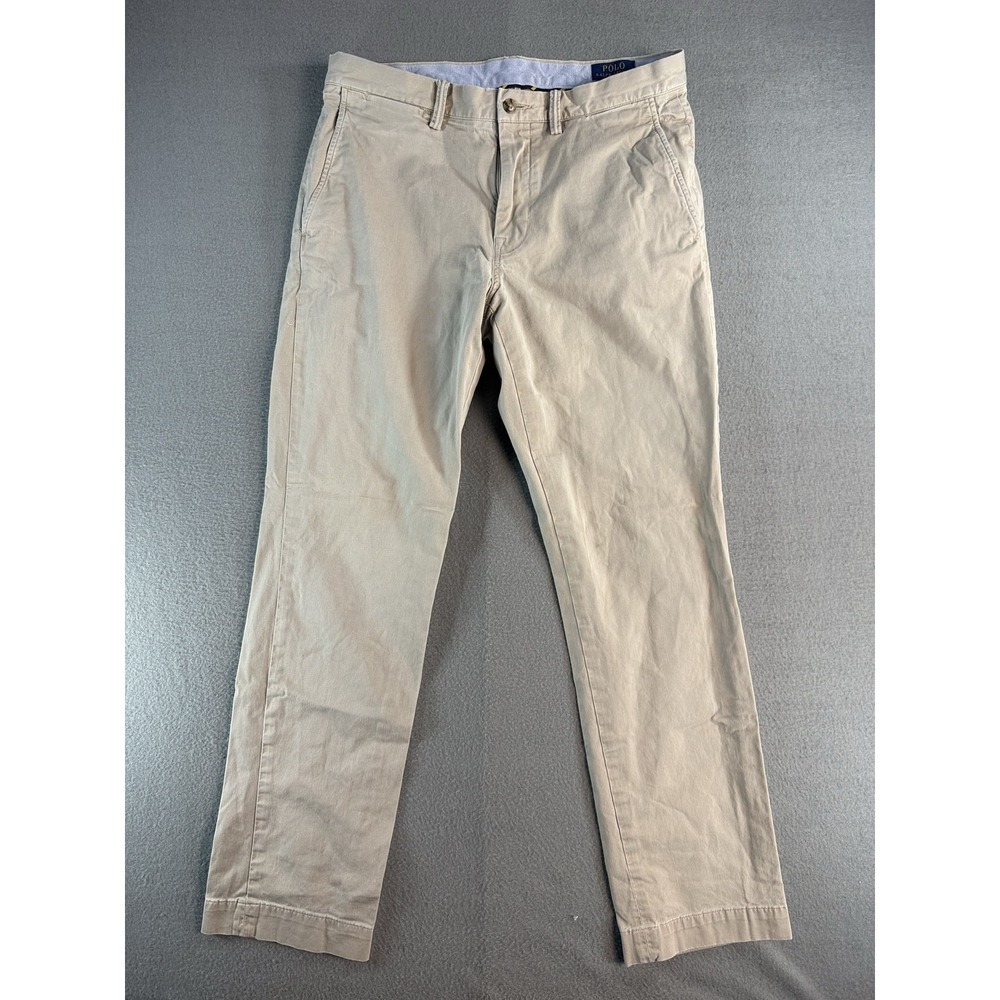Polo Ralph Lauren Pants Mens 33x32 Beige Regular Fit Stretch Straight Chino